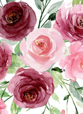 suluboya çiçekli güzel çiçek kompozisyonu