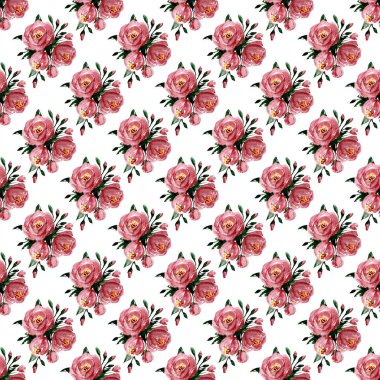 Çiçek konsepti, suluboya resimli kusursuz desen, arka planı tekrarla