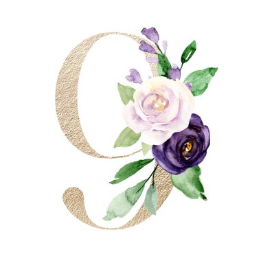 watercolor painting design with digit 9 on white background