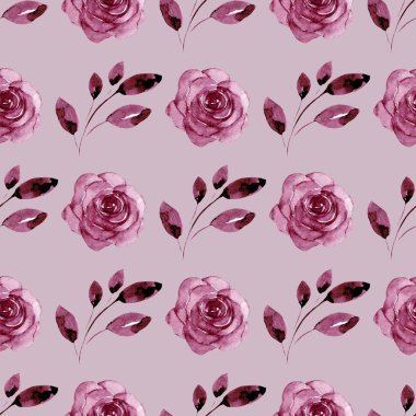 Çiçek konsept tasarımı, suluboya çiçekler ve yapraklar, pürüzsüz arkaplan