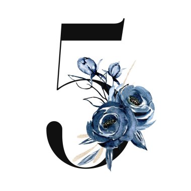 concept art painting, 5 digit with floral elements  