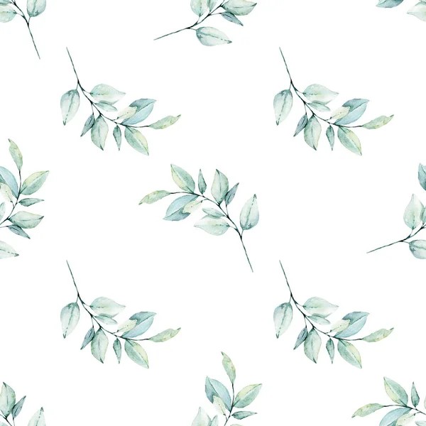Florales Konzept Nahtloses Muster Mit Aquarellmalerei Wiederholter Hintergrund — Stockfoto