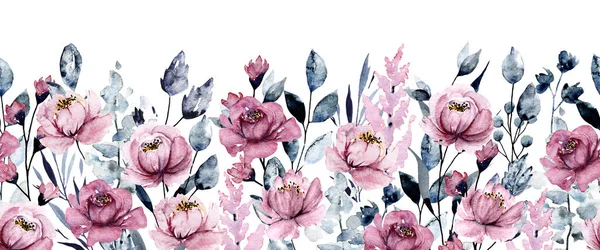 güzel suluboya kenar ve çerçeveli çiçekler, elle boyanmış