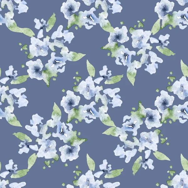 Çiçeksel elementlerle kusursuz suluboya çizimi, arka planı tekrarla