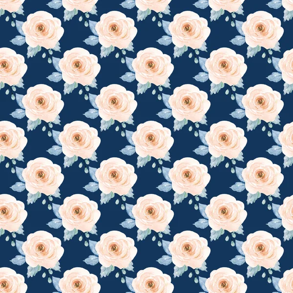 水彩画 花のシームレスなパターン ファブリック壁紙プリントテクスチャ — ストック写真