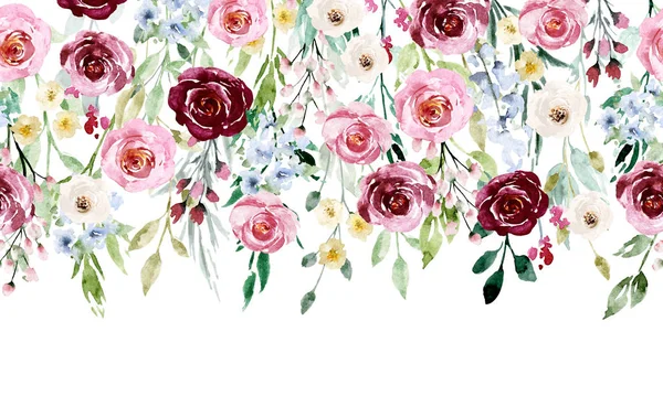 아름다운 테두리와 손으로 꽃으로 무늬를 이루는 — 스톡 사진