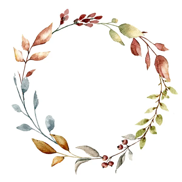 Hand Drawing Wreath Watercolor Flowers Floral Art Design — 스톡 사진