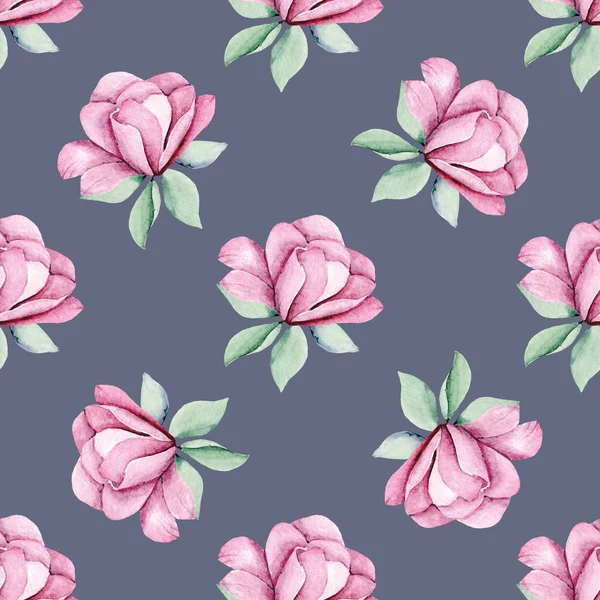 Nahtloser Hintergrund Florales Muster Mit Aquarellblumen Textur Der Stofftapete Wiederholen — Stockfoto
