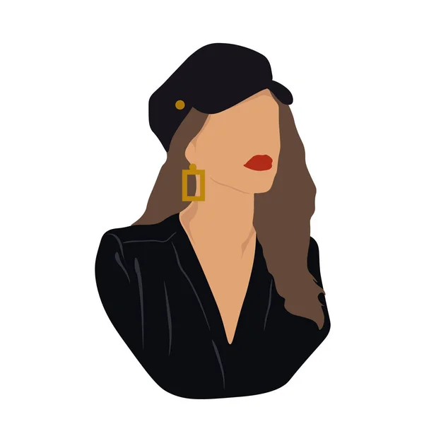 Portret Schiță Colaj Feminin Arta Contemporană Abstractă Stil Scandinav Clipart — Vector de stoc