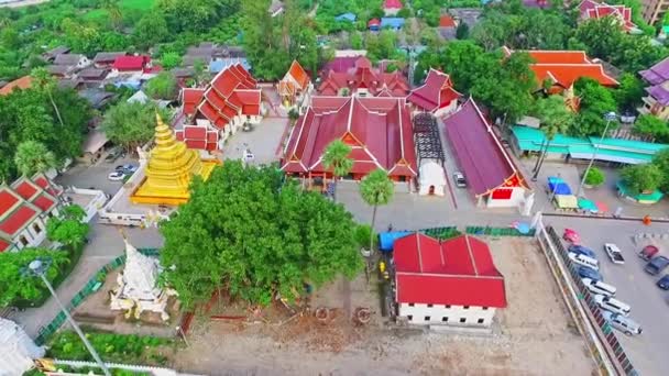 Aeronave Templo Budista Real Tailandês Chiang Mai Tailândia — Vídeo de Stock