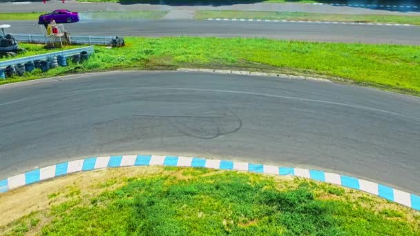 Aerial View Drift Racing Car — Videoclip de stoc