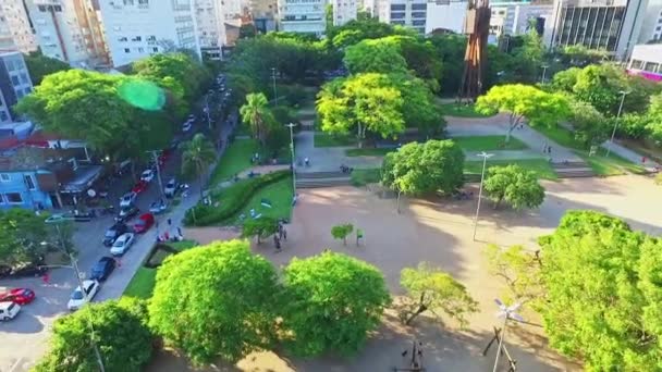 Widok Lotu Ptaka Park Miejski Moinhos Vento Park Porto Alegre — Wideo stockowe