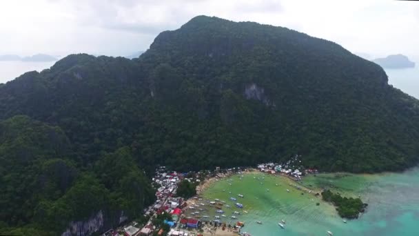 Aerial Tropical Beach Island Holiday Inspiration Nido Palawan Island Filipinas — Vídeos de Stock