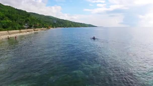 Vista Aérea Praia Oceano — Vídeo de Stock