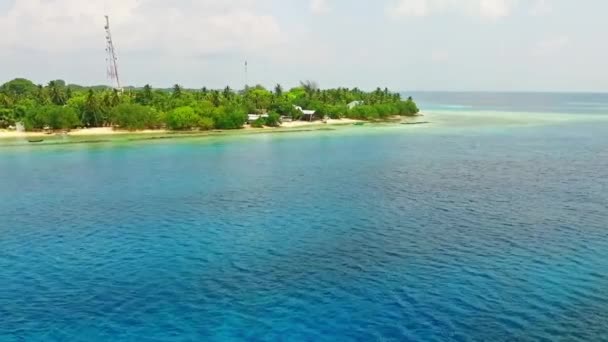 Maledivy Ostrovy Tropical Beach Aerial View — Stock video
