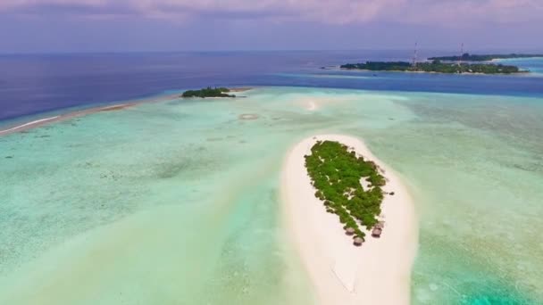 Malediven Inseln Tropischer Strand Luftaufnahme — Stockvideo