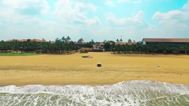 Вид Воздуха Пляж Тропического Экзотического Океана Шри Ланке — стоковое видео