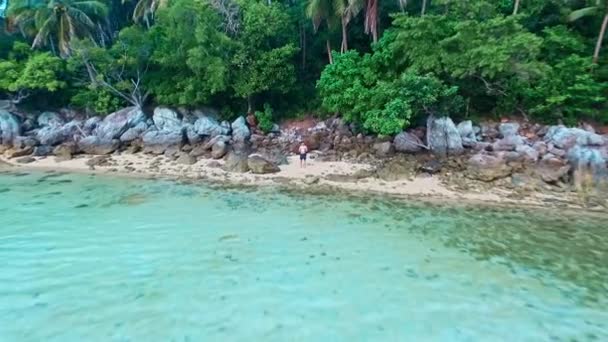 Widok Lotu Ptaka Tropical Hidden Beach — Wideo stockowe