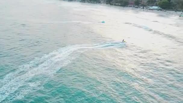 Aerial View Jet Ski Tropical Paradise Beach — 비디오