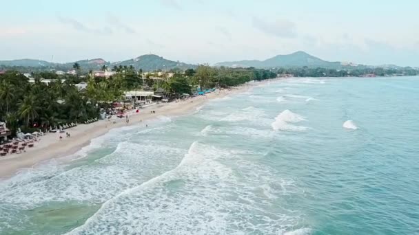 Vista Aérea Praia Oceano — Vídeo de Stock