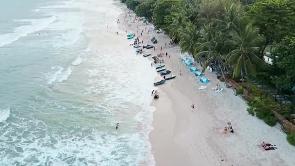 Vista Aérea Praia Oceano — Vídeo de Stock