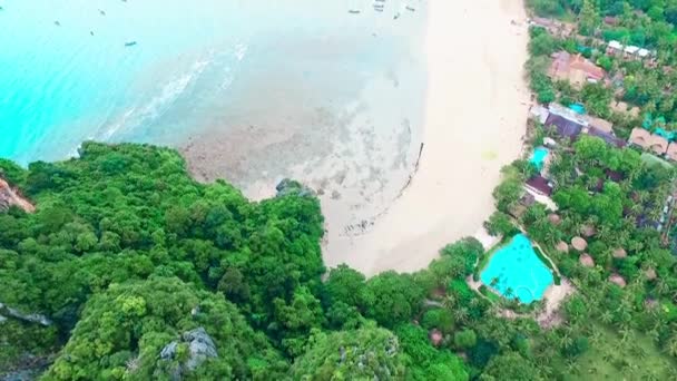 Widok Lotu Ptaka Tropical Sea Beach Rocks Islands Tajlandia — Wideo stockowe