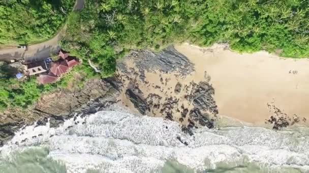 Vista Aérea Praia Oceano — Vídeo de Stock