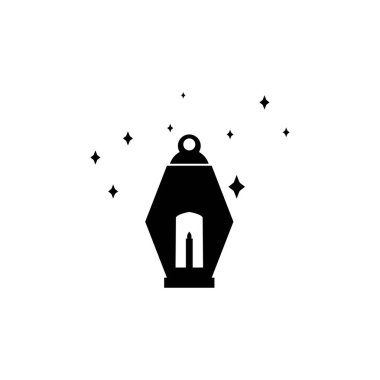 İslami Fener ikonu vektör şablonu çizimi