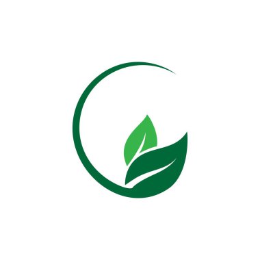 Yeşil yaprak ekolojisi doğa element şablonu