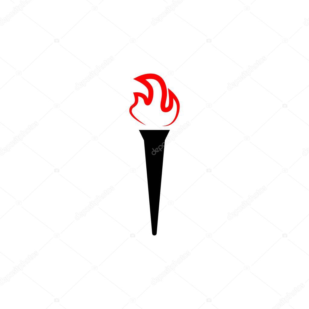 Torch vector icon illustration design template isolated