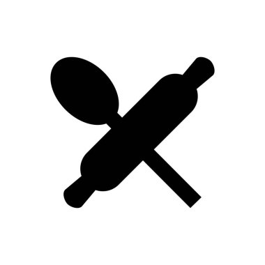 ekmek silindirleri ve çatal vektör grafik tasarımı illüstrasyonu