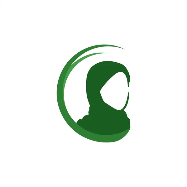 Femme Hijab Musulman Vecteur Conception Graphique Isolé — Image vectorielle