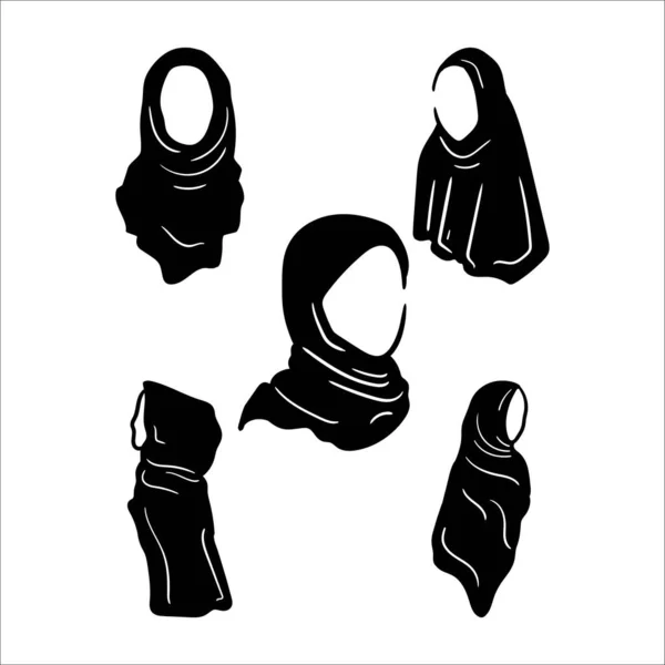 Hijab Moslem Desenho Vetor Ilustração — Vetor de Stock