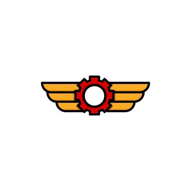 dişli kanatlar vektör tasarım şablonu çizimi