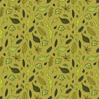 El çizgisi yapraklı sonbahar deseni