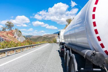 Tank truck of dangerous goods clipart