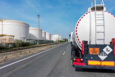 Tanker truck of dangerous goods clipart