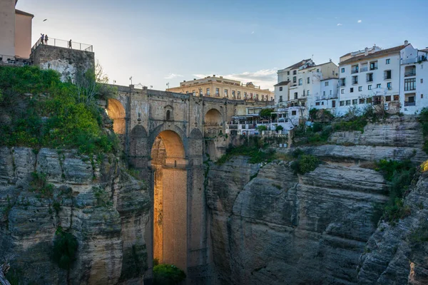 Ronda Híd Késő Délután Látható Alsó — Stock Fotó