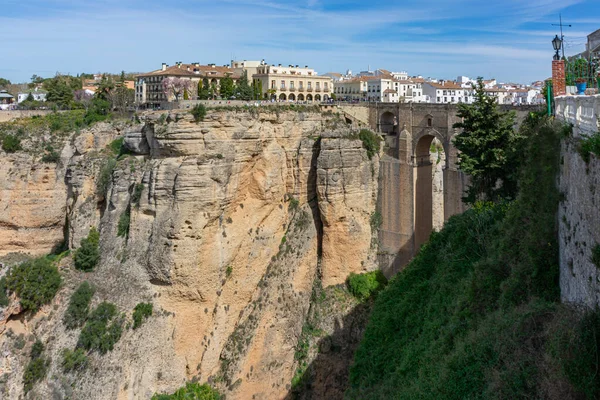 Parador Nacional Ronda Hotel Tetején Található Város Gödrök Mellett Híd — Stock Fotó