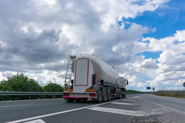 Tank Truck Transport Bulk Cement Highway — Stock Photo, Image