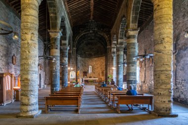İtalya, Vernazza 'daki Santa Margherita d' Antiochia Kilisesi.