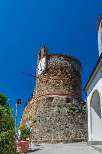 Zamek Riomaggiore, cinque terre — Zdjęcie stockowe