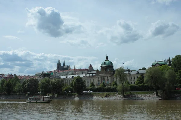 Panoramautsikt Över Gamla Delen Prag — Stockfoto