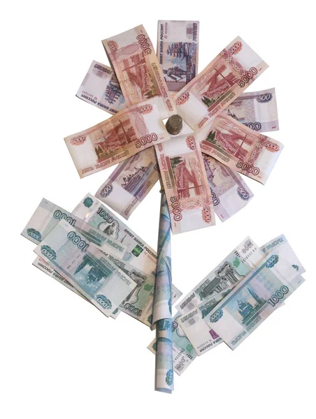 Bloem van de Russische bankbiljetten — Stockfoto