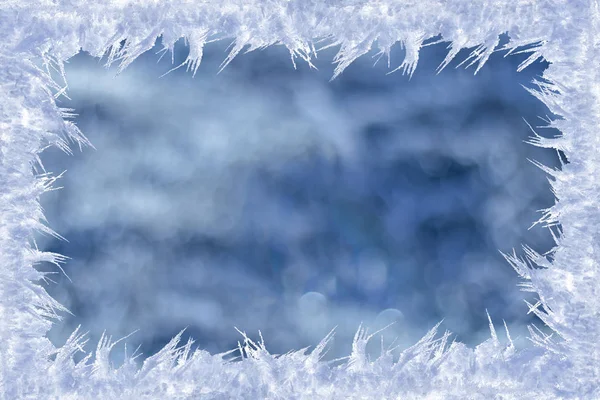 Dokulu bir arka plan üzerinde donmuş çerçeve — Stok fotoğraf