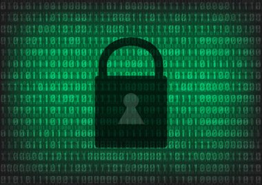 Dijital demimal numara arka plan ile anahtar kilit 