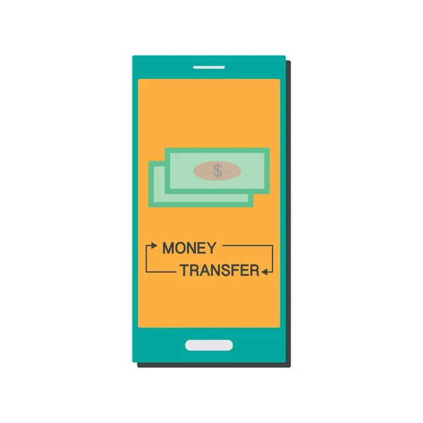 Finanzielle mobile Transaktion - Geldüberweisung — Stockvektor
