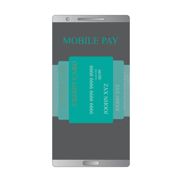 Mobiles Bezahlen mit dem Handy — Stockvektor