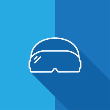 Sanal gerçeklik (Vr) kafa dişli düz tasarım uzun gölge ile 