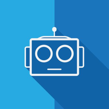 AI - yapay zeka Robot düz tasarımı ile uzun shado